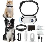 Cat cam Pro, 170 ° Grandangolo Gatto Fotocamera Collare, Impermeabile 1080p Pet Action Camera con Montaggio Collare Wireless, Mini Sport Cam per Record Dog & Cat Adventures(Bianco,128G)