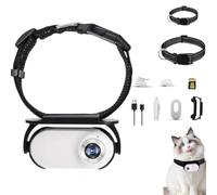 Cat Cam Pro 2.0, Catcam Pro, collare per cani, videocamera HD 1080p, wireless, mini sport con registrazione video, leggero e impermeabile, ideale per avventure Dog Pet Cam (bianco, 32 GB)