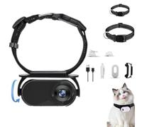 Cat Cam Pro 2.0, Catcam Pro, collare per cani, videocamera HD 1080p, wireless, mini sport con registrazione video, leggero e impermeabile, ideale per avventure Dog Pet Cam (nero, senza carta)