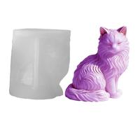 Cat Candle Mold - 3d Silicone Cat Mold | Sitting Cats Shape Cement Art Craft Centerpiece | Resin Soap Molds | Silicone Soap Molds for Dinner Table Home Room Wedding Party