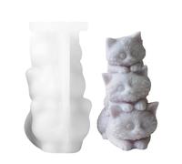 Cat Candle Silicone moldd | Reusable Three Cats Stacking Ornament Silicone moldd | Beginners Resin Casting epossidico to Enjoy Hands-On Fun for Fondant, Candy