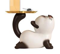 Cat Candy Dish,Cat Sculpture with Storage Tray | Resin Key Holder Bowl,features candy dish features a quick p resilient resin material designCandy Entryway Table Home Living Room Bedroom Cabinet Shelf