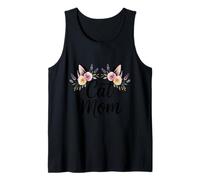Cat Cat Mom Floral Style Floral Kitty Amante per donne Canotta