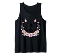 Cat Cat Mom Floral Style Floral Kitty Amante per donne Canotta