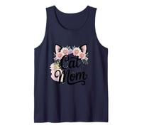 Cat Cat Mom Floral Style Floral Kitty Amante per donne Canotta
