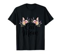 Cat Cat Mom Floral Style Floral Kitty Amante per donne Maglietta