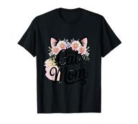 Cat Cat Mom Floral Style Floral Kitty Amante per donne Maglietta
