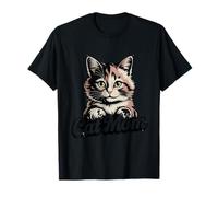 Cat Cat Mom Retro Style Minimalist Kitty Amante per le donne Maglietta