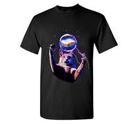 Cat Catching A Sandwich T-Shirt Plasma Ball Kitten Weird Mens Tee Shirt Black S