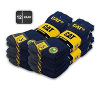 CAT Caterpillar 12 paia di calzini da lavoro REAL WORK SOCKS (Blu, 41-45)