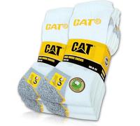 CAT Caterpillar 6 Paia di Calzini da Lavoro Real Work Socks per Donna e Uomo, Taglia 35-50, Bianco, 46-50