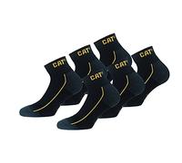 CAT Caterpillar 6 Paia Robust Work Sneaker, calzini da lavoro in morbido cotone, punta e tallone rinforzati, CORDURA Fiber Technology (Nero, 43-46)