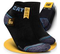 CAT CATERPILLAR POWER & COOL WORK SNEAKERS - 6 paia di calzini da lavoro per sneaker da lavoro, taglia 39-42, 43-46, 47-50, 6 paia di colore nero, 43-46