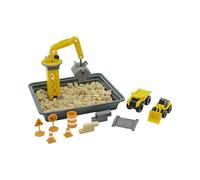 CAT CatToysOfficial | Set da Costruzione per Bambini con Terra Sintetica Modellabile e Gru | 2 Veicoli 340 g di Composto Riutilizzabile + Stampi | Regalo Educativo STEM per Bambini 3+