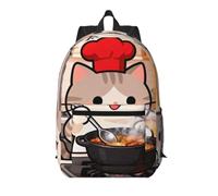 Cat Chef Cooking - Zaino da viaggio leggero con tasche, 43 cm