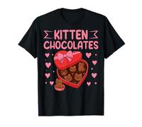 Cat Chocolate Heart Kawaii Kitty Valentine Love Maglietta