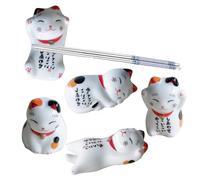 Cat Chopstick Rests - 5 pezzi Cat Chopstick Holder, cena spoon stand | Cute Cat Ceramic Chopsticks Holder Rack, Funny Cat Chopstick Rest, Cat Chopstick Holders for Cinner Spoon Tableware
