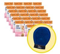 CAT CHOW Cibo per gattini con tacchino e zucchine in gelatina 26x85g + Guanto per grooming toelettatura - Cat Chow