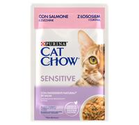 CAT CHOW Cibo sensibile per gatti con salmone e zucchine in salsa 85g