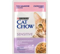 CAT CHOW Cibo sensibile per gatti con salmone e zucchine in salsa 85g
