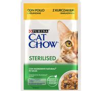 Purina Cat Chow Sterilised cibo umido per Gatti 85 gr - Pollo e Melanzane - Confezione da 26 pezzi - Cibo umido per gatti - 1° ORDINE? scegli lo sconto BZR5 / BZR20 + 200 punti fedeltà
