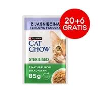 CAT CHOW Sterilised Cibo per gatti con agnello e fagiolini verdi in salsa 85 g - 20 BUSTE + 6 IN OMAGGIO!!!