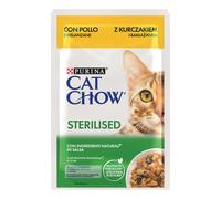 Purina Cat Chow Sterilised cibo umido per Gatti 85 gr - Pollo e Melanzane - Confezione da 26 pezzi - Cibo umido per gatti - 1° ORDINE? scegli lo sconto BZR5 / BZR20 + 200 punti fedeltà