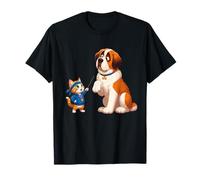 Cat Coach Addestramento Umoristico per Cani Big St Bernard Maglietta