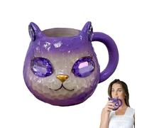 Cat Coffee, Crystal Geode Tea Cup, Handmade Resin Cat Design with Mineral Inspired Detail, Artistic Animal Drinkware for Women, Men, Lovers, Home, Uffizi Decor, Multicolor