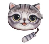 Cat Coin Purse - Zippered Cartoon Coin Pouch, Animal Coin Pouch, Zippered Cartoon Coin Pouch | Small Change Purse for Birthday, Cute Coin Bag with Cat Tail Decor for Phone, Cards, Jewelry