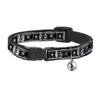 Cat Collar Breakaway with Bell 100 Dollar Bill X-Ray Black/White NARROW Fits 8.5