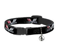 Cat Collar Breakaway with Bell 1967 Impala 396 TURBO-JET V Emblem Black/Silver/R