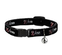 Cat Collar Breakaway with Bell 1969 Camaro Z/28 Emblem Black/Silvers/Red NARROW