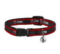 Cat Collar Breakaway with Bell 1969 Camaro Z/28 Emblem/Stripe Red/Black/Gray/Sil