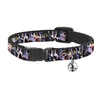 Cat Collar Breakaway with Bell 5-Disney Villains Stacked NARROW Fits 8.5-12"