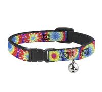 Cat Collar Breakaway with Bell 70's Tie Dye NARROW Fits 8.5-12"