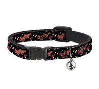 Cat Collar Breakaway with Bell A CHRISTMAS STORY Title Logo and Lights Black/Red