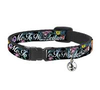 Cat Collar Breakaway with Bell Alice/Cheshire Cat/Flowers Poses2/FOLLOW ME TO WO