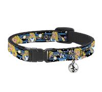 Cat Collar Breakaway with Bell Alice in Wonderland Poses/Clock/Bottle Diamond/St