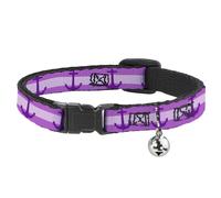 Cat Collar Breakaway with Bell Anchor/Stripe Pinks/Purple NARROW Fits 8.5-12"
