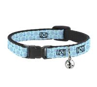 Cat Collar Breakaway with Bell Anchor2/Helm Monogram Blues NARROW Fits 8.5-12"