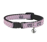 Cat Collar Breakaway with Bell Anchor2 Monogram Baby Pink/Baby Blue/White NARROW