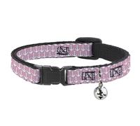 Cat Collar Breakaway with Bell Anchor2 Monogram Baby Pink/Baby Blue/White NARROW
