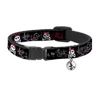 Cat Collar Breakaway with Bell Angry Girl/Mad As Hell/You Make Me Sick NARROW Fi