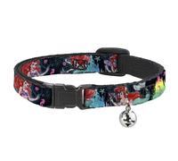 Cat Collar Breakaway with Bell Ariel Underwater Poses/Palace Silhouette NARROW F