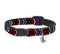 Cat Collar Breakaway with Bell Arrows Black/Multi Color NARROW Fits 8.5-12"