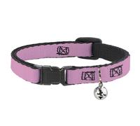 Cat Collar Breakaway with Bell Baby Pink NARROW Fits 8.5-12"