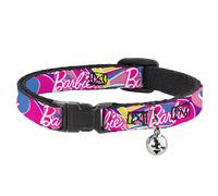 Cat Collar Breakaway with Bell BARBIE Script Signature Logo Abstract Multi Color