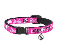 Cat Collar Breakaway with Bell BARBIE Script Signature Logo and Silhouette Hot P