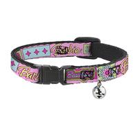 Cat Collar Breakaway with Bell BARBIE SMART BEAUTIFUL STRONG Icons Pink/Multi Co